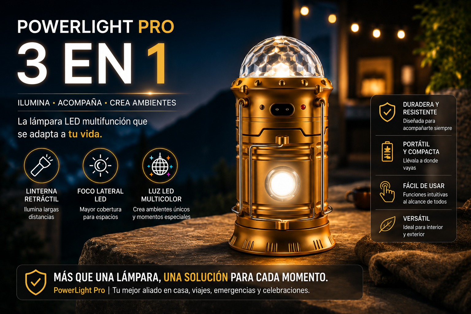 Lámpara LED 3 en 1 PowerLight Pro