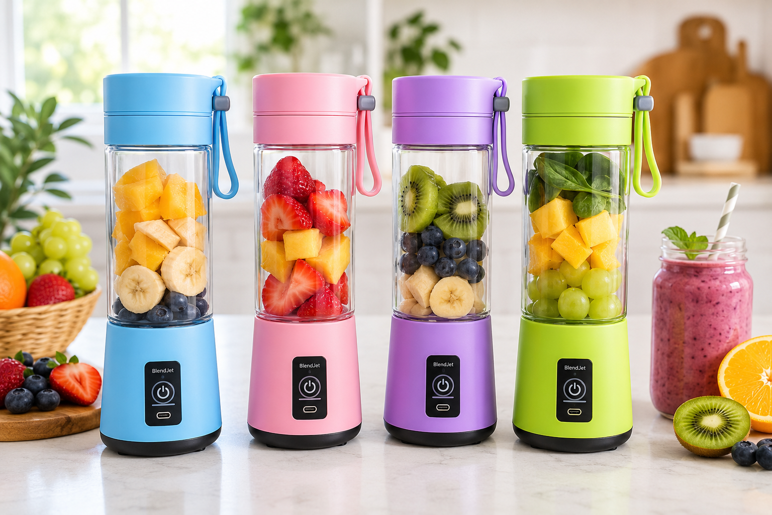 Licuadora Portátil USB Recargable – Smoothies Frescos Donde Quieras